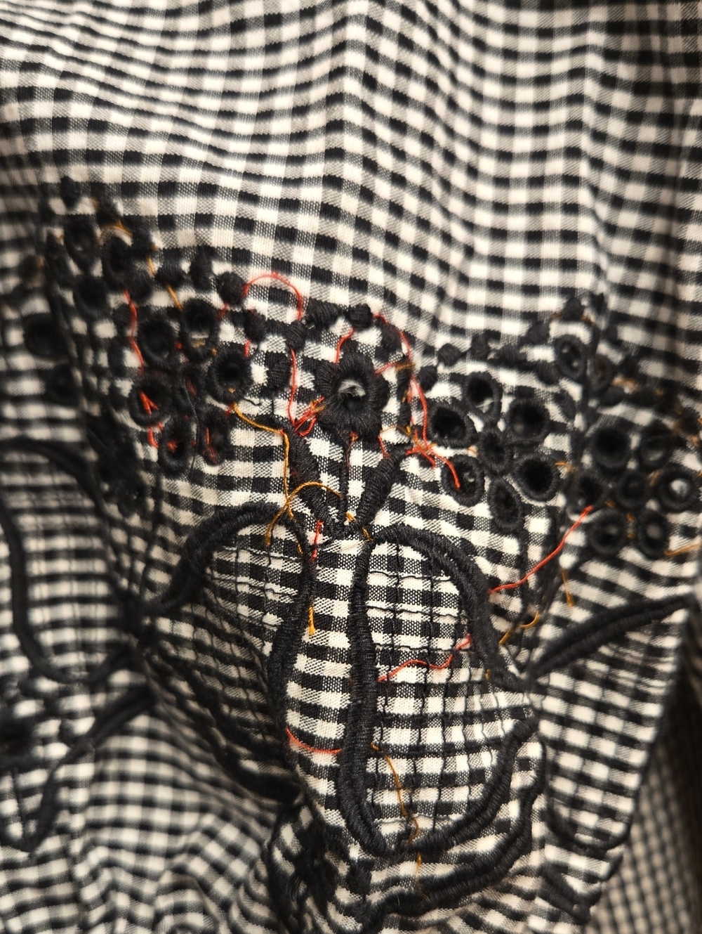Damson Madder Lois Double Collar Blouse Black Gingham EU 16 /US 12 (See Meas) - Picture 8 of 11